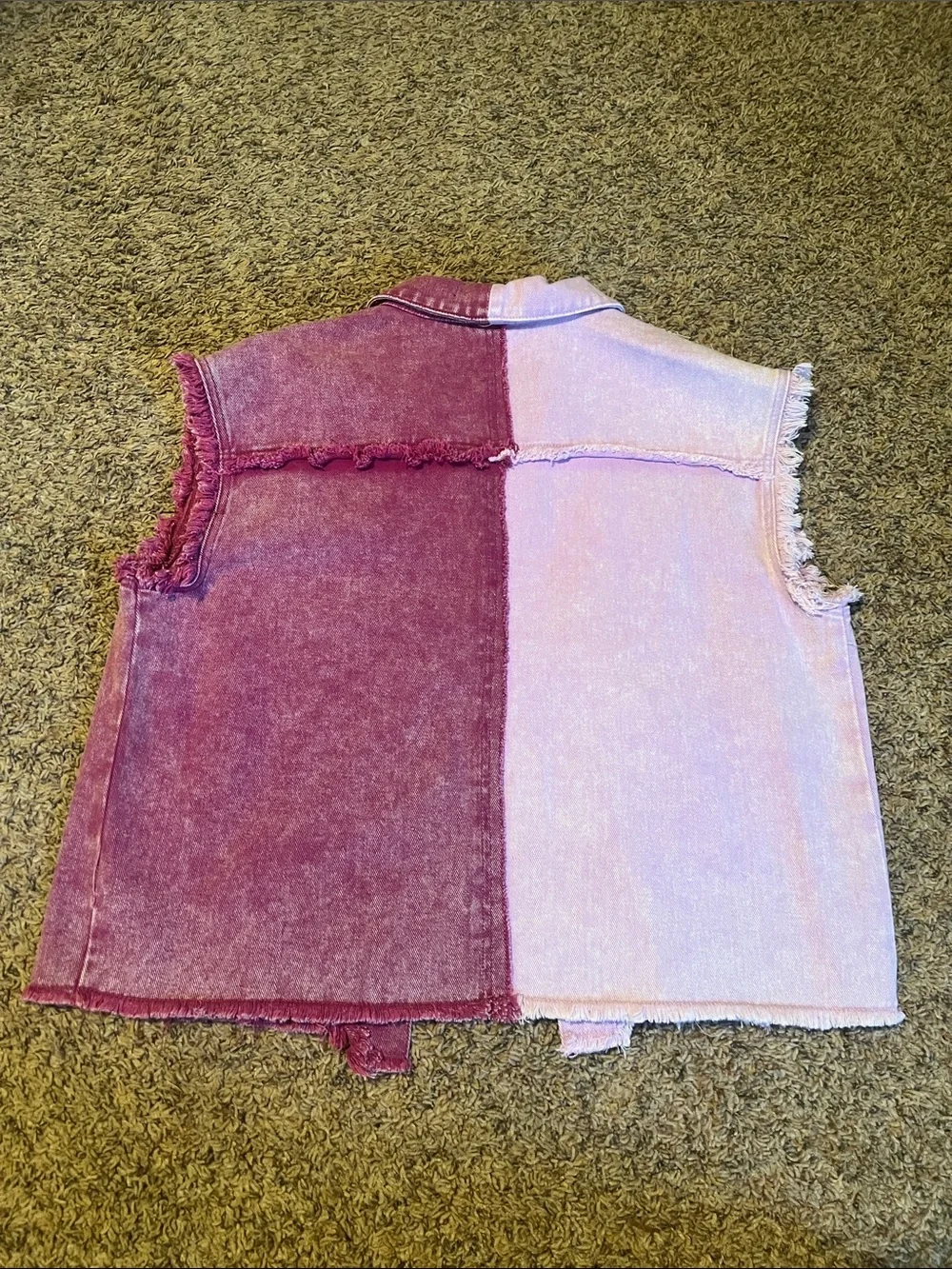 BIBI Two-Tone Pink & Lavender Studded Denim Vest - Picture 3 of 3
